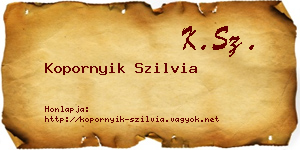 Kopornyik Szilvia névjegykártya